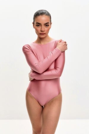 Long-Sleeve Swimsuit — Pearl