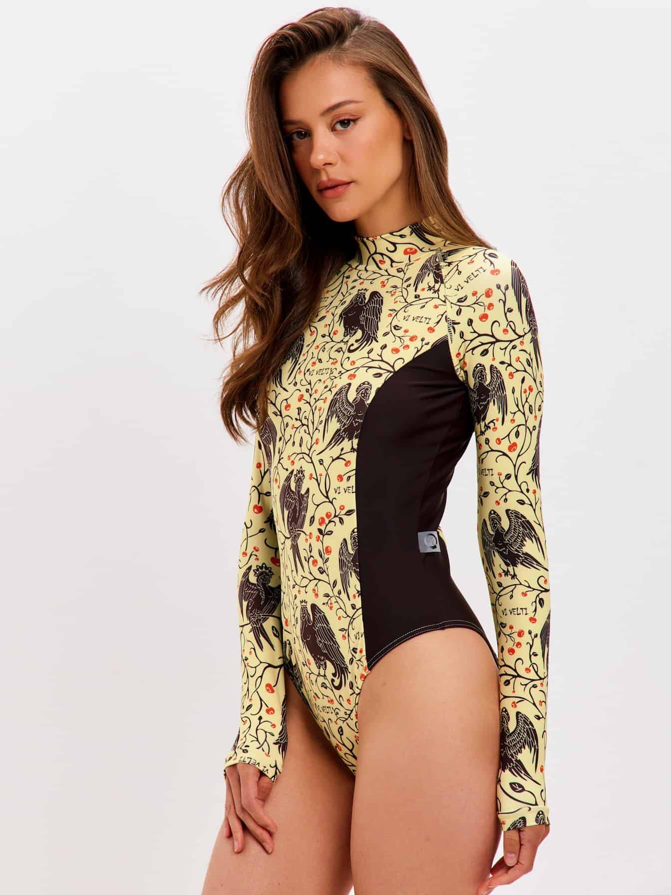Long-Sleeve Swimsuit — Mythical Birds - Image 6