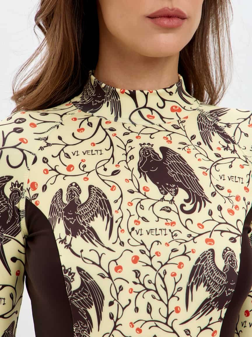 Long-Sleeve Swimsuit — Mythical Birds - Image 10