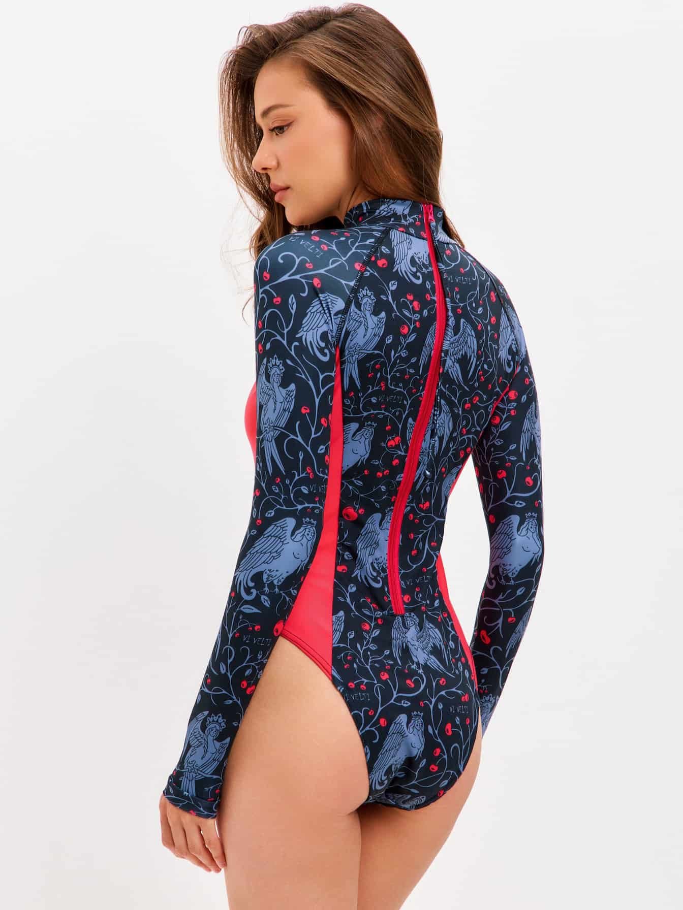 Long-Sleeve Swimsuit — Mythical Birds - Image 3